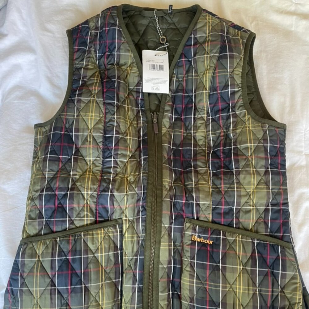 Olive Barbour Tartan Betty Liner Vest